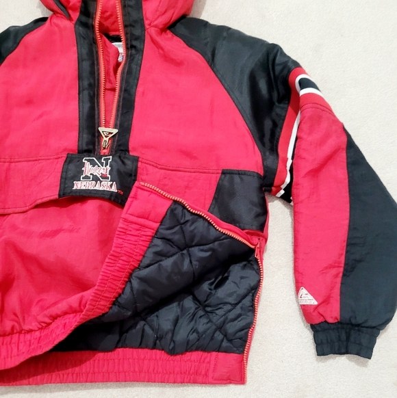 Vintage Nebraska Huskers Pullover Jacket Youth L (14-16) Or Adult S/M Quilted - Picture 6 of 14